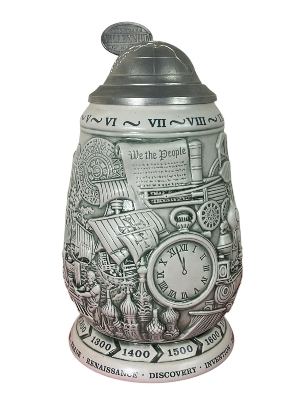 1999 AVON Millennium 1000 Years of History Lidded Collector's Stein Ceramarte - Picture 9 of 15
